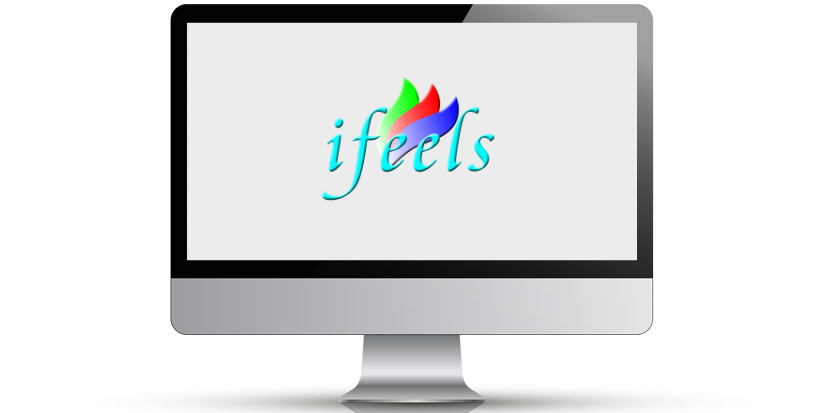 ifeelsのロゴを映すPC