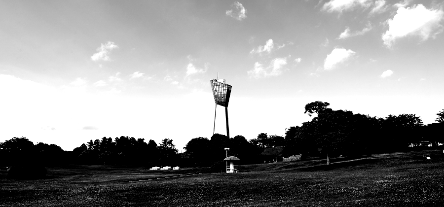 公園にそびえるマリンタワー